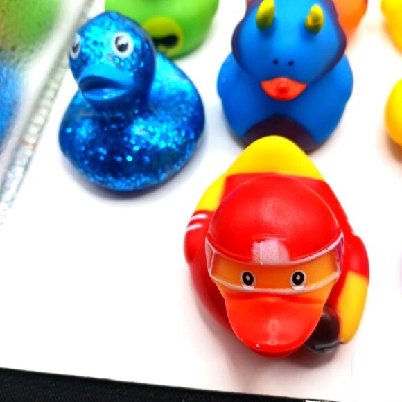 10 Assorted Rubber Duck Duckies 1" To 2" Various Colors + Styles - Picture 3 of 7